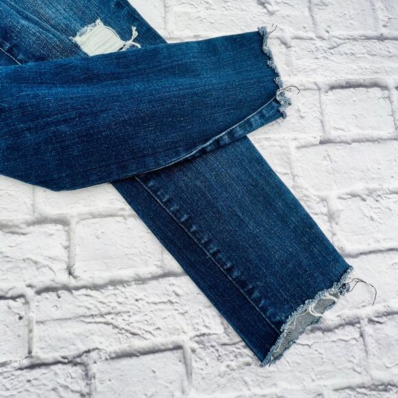 Kut From The Kloth Jeans KP488MA8 Size 2 Dark Wash Distressed Ankle Length - Picture 8 of 12